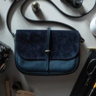 Bleu de chauffe sac postier velour cuir