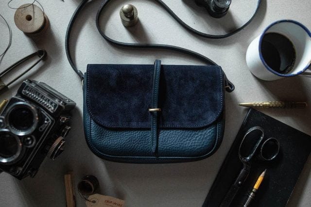 Bleu de chauffe sac postier velour cuir
