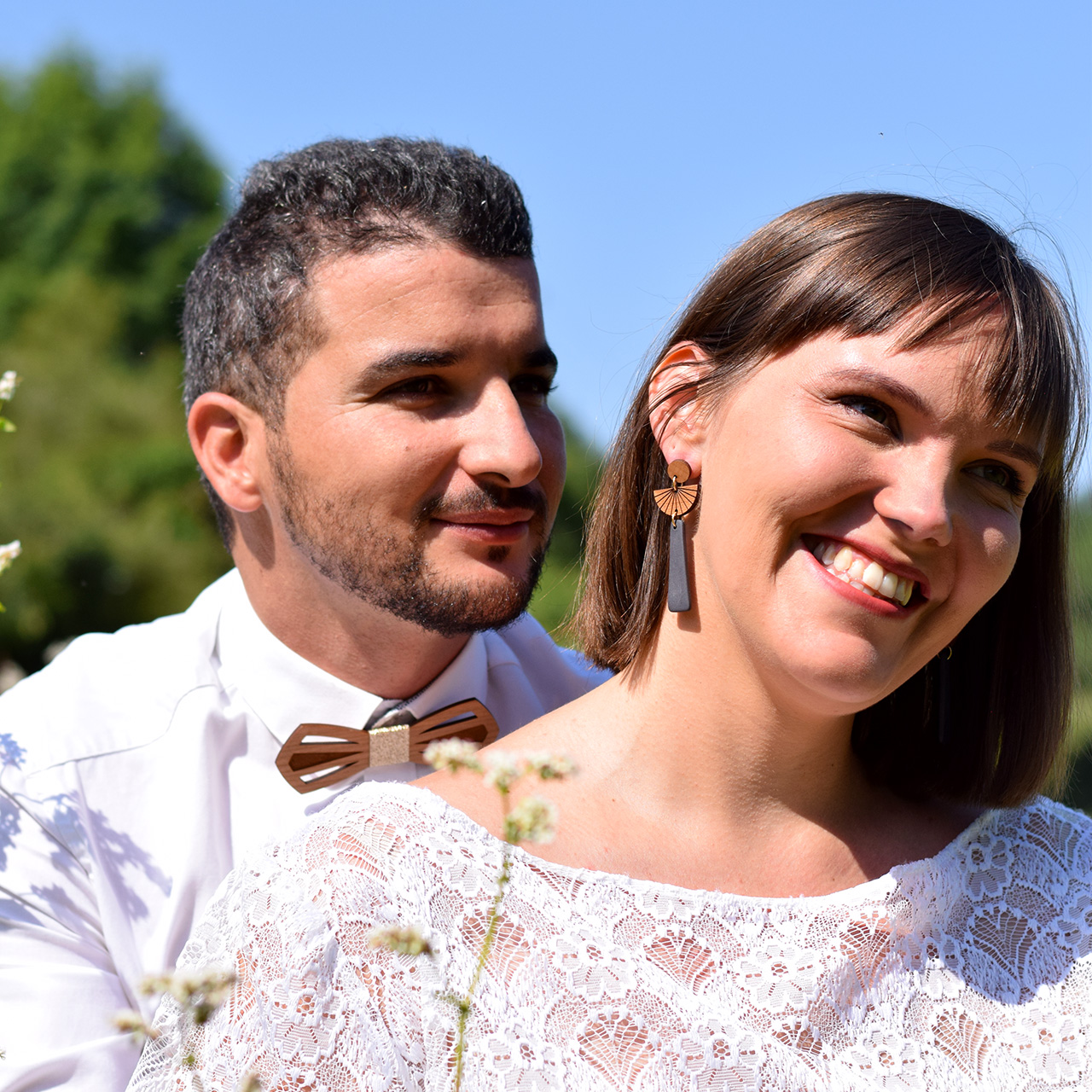 Martho - Noeud papillon et boucles d'oreilles