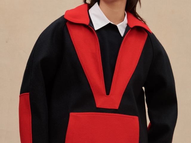 le minor 322106 MR1 VareuseMarinerouge AH23 24 F 0029 Le Minor - Veste vareuse marine et rouge