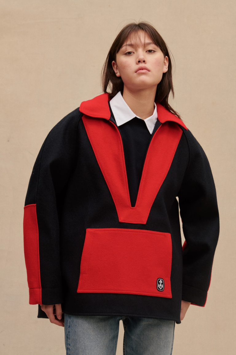 Le Minor - Veste vareuse marine et rouge