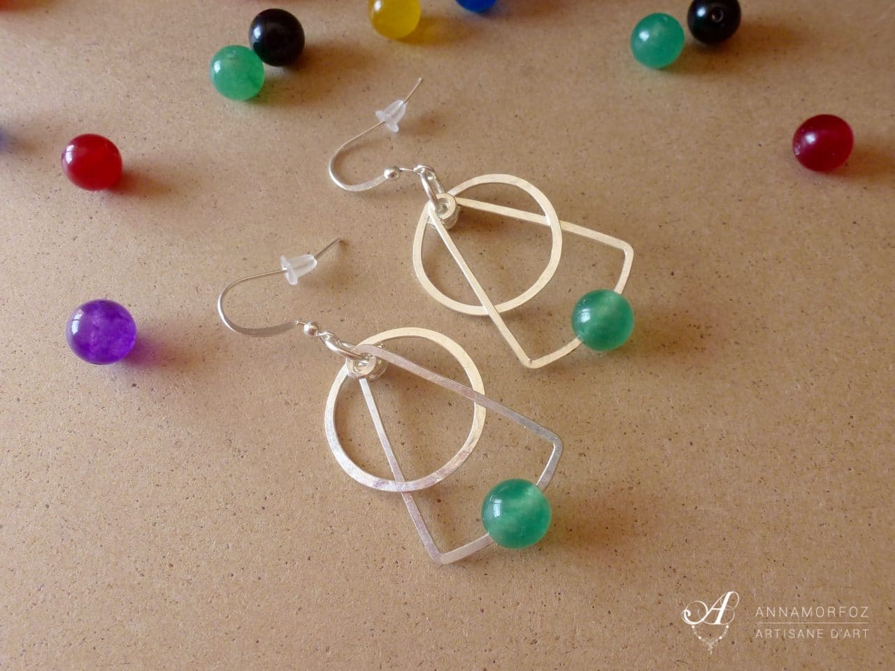 Annamorfoz boucles d'oreilles astro vertes