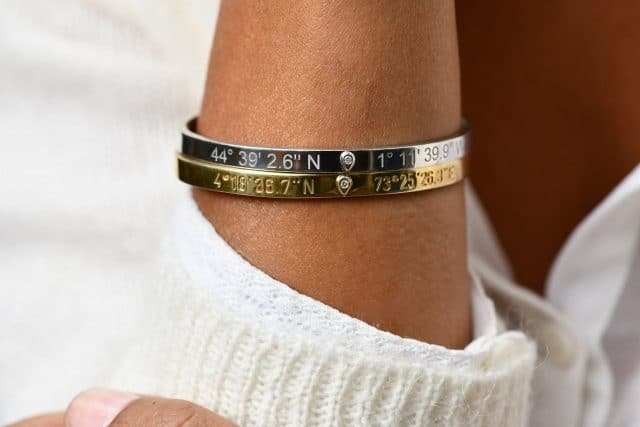 Bracelets et colliers avec coordonnées GPS Bracelets et colliers avec coordonnées GPS