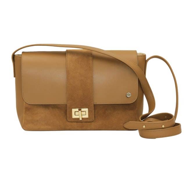 Jules et Jenn sac bandouliere cuir daim camel 1