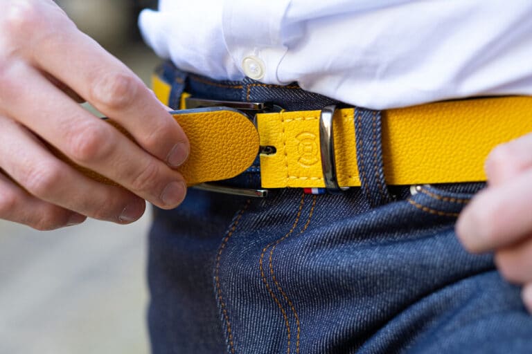 Nodies ceinture cuir jaune Ceinture en cuir jaune Nodies