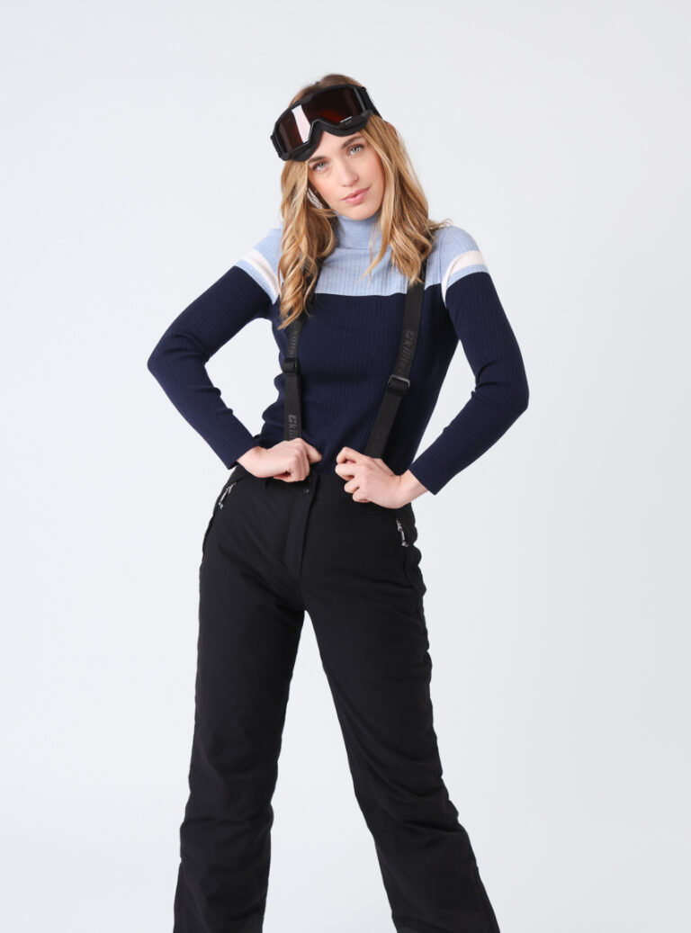 Pull chaussette col roulé femme, 100% laine mérinos - Fabriqué en FRANCE.