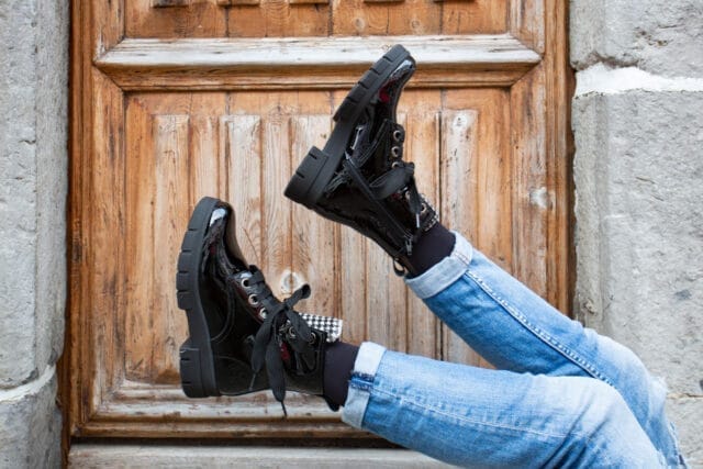 bottines noires brillantes Hirica