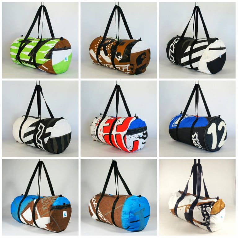 Les sacs en toiles de kitesurf surcyclées ou upcyclées
