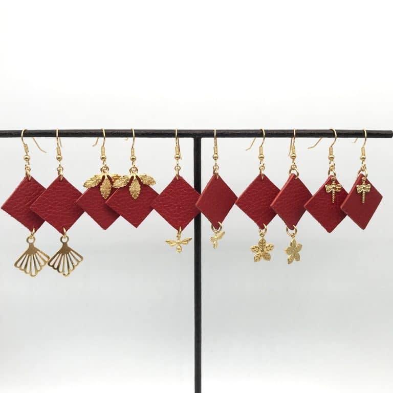 Les boucles d'oreilles en cuir upcyclé Nélémia