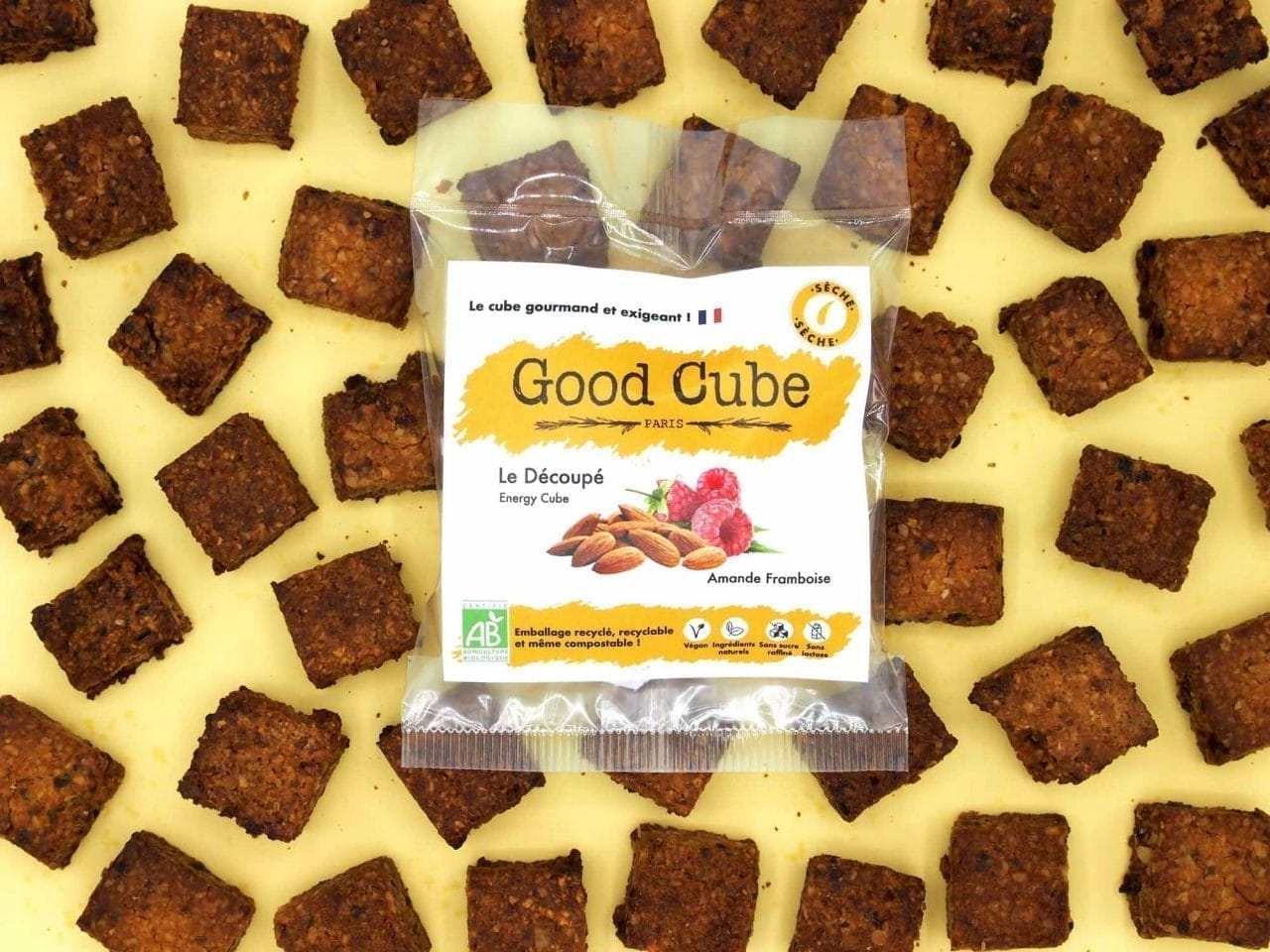 Les carrés Amandes et Framboises Good Cube