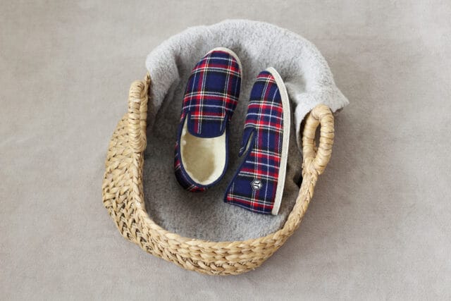 JULES & JENN - Charentaises traditionnelles écossais bleu