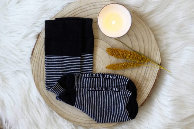 Jules et Jenn - Chaussettes rayées coton noir & blanc