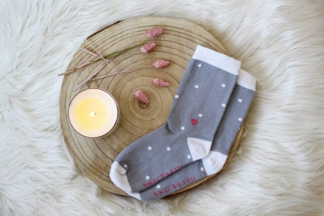 Jules et Jenn - Chaussettes femme à pois coton gris & blanc