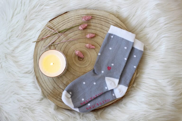 Jules et Jenn - Chaussettes femme à pois coton gris & blanc