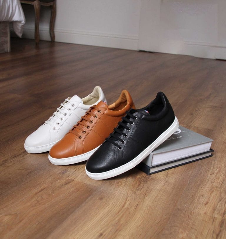 Les baskets en cuir grainé Jules et Jenn