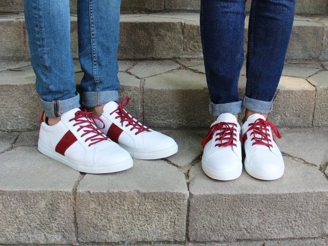 Les baskets rouges en velours Jules et Jenn