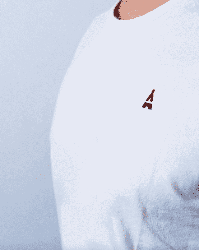 Logo brodé sur le t-shirt Maison FT