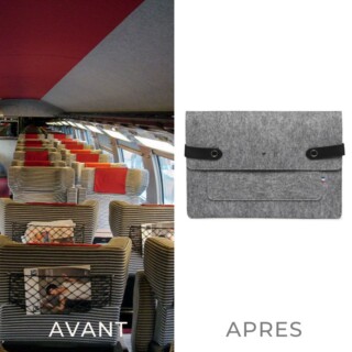 Pochette ordinateur upcycling France