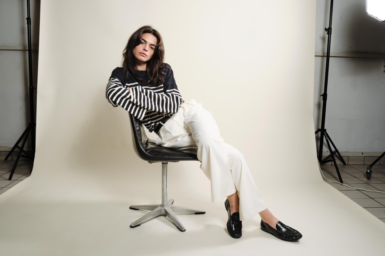 Maille Lori manches longues marine / naturel