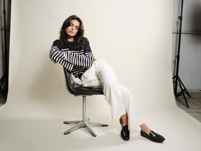 Maille Lori manches longues marine / naturel