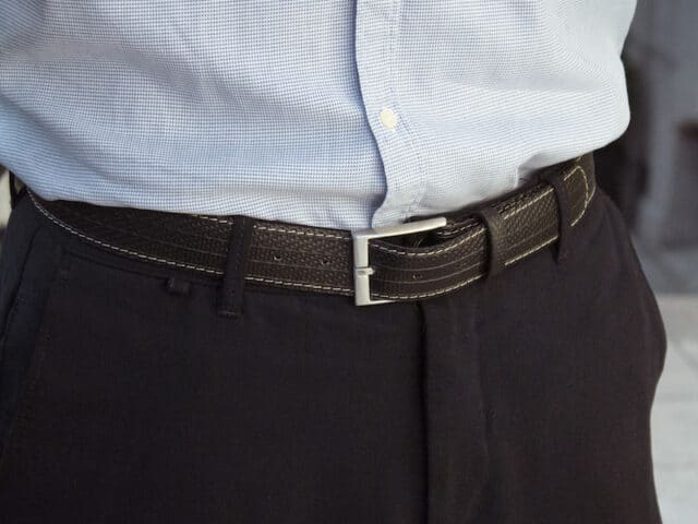Saint Lazare ceinture homme noire upcyclee Saint Lazare ceinture upcyclée