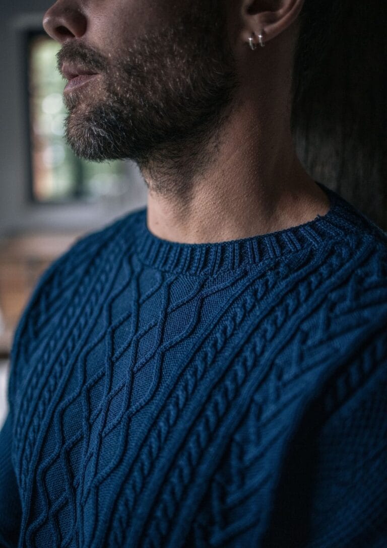 21ah pull homme veritable bleu marine made in france coton bio 4