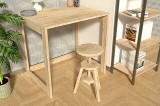 ABC Meubles - Tabouret à vis en bois
