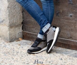Hirica - Baskets Venise noires et blanches