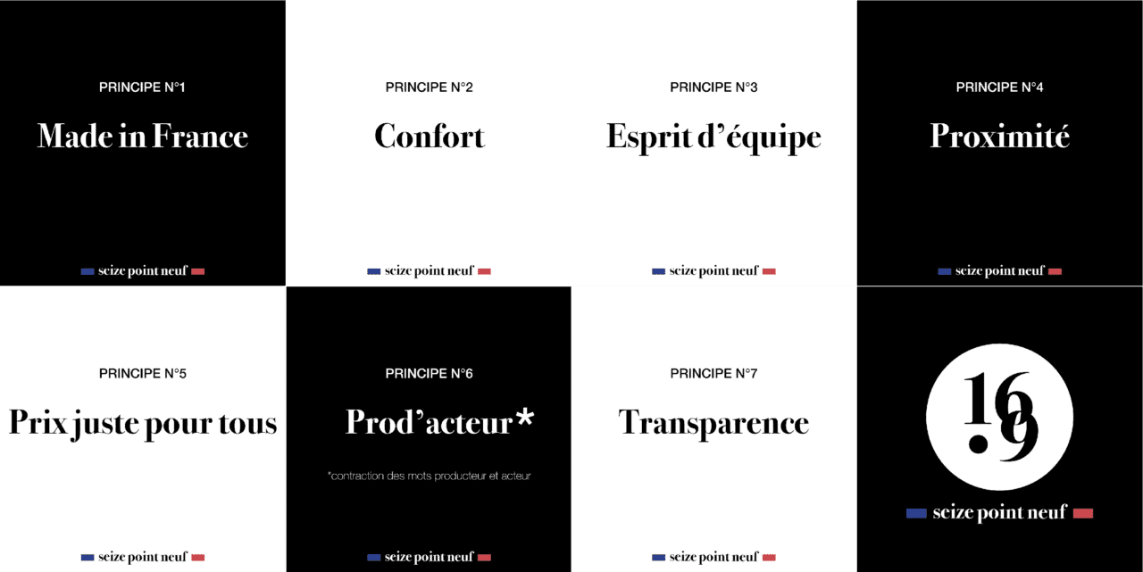 Les principes Seize Point Neuf