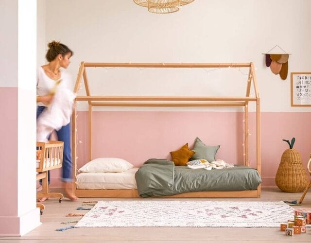 Lit cabane en bois massif