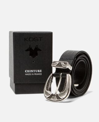 KOST Paris - Ceinture cuir noir mixte Keith