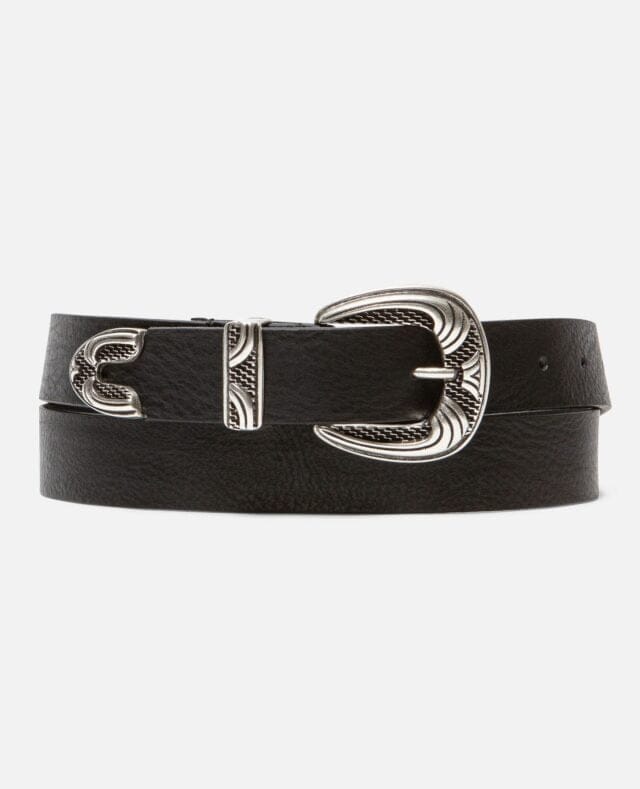 Ceinture cuir noir mixte Keith