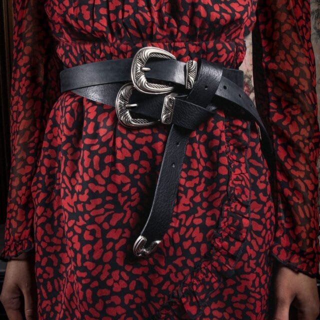 Ceinture cuir noir mixte Keith