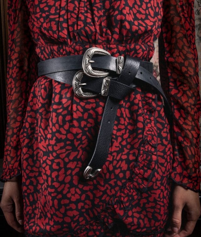 Ceinture cuir noir mixte Keith