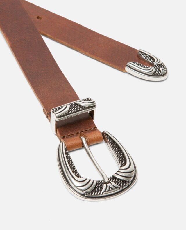 Ceinture cuir noisette mixte Keith