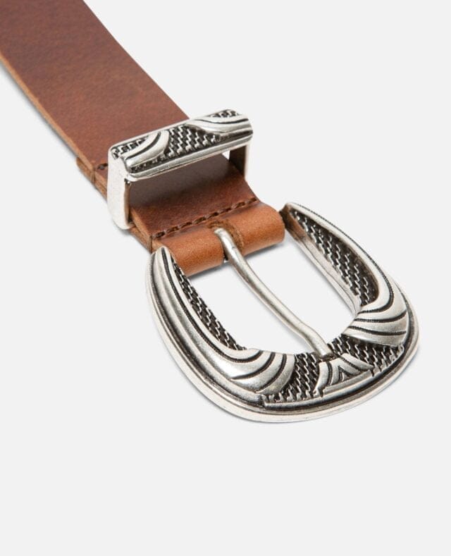 Ceinture cuir noisette mixte Keith