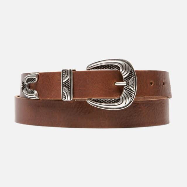 Ceinture cuir noisette mixte Keith