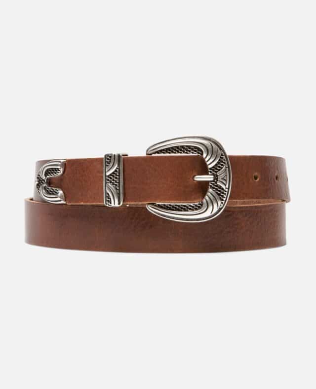 Ceinture cuir noisette mixte Keith