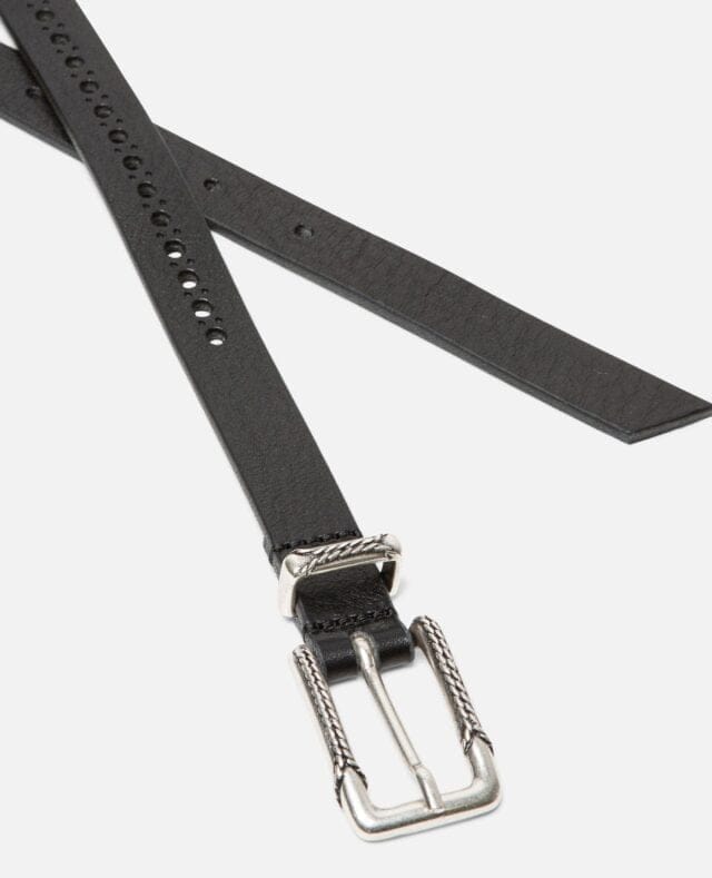 Ceinture femme cuir noir Janis