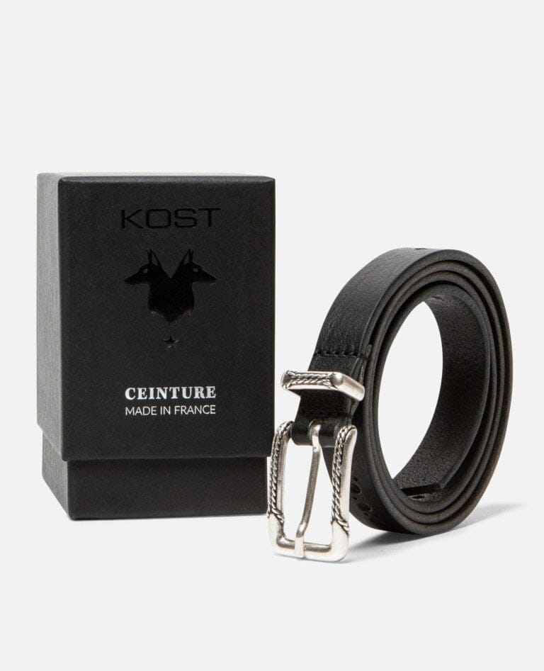 Ceinture femme cuir noir Janis