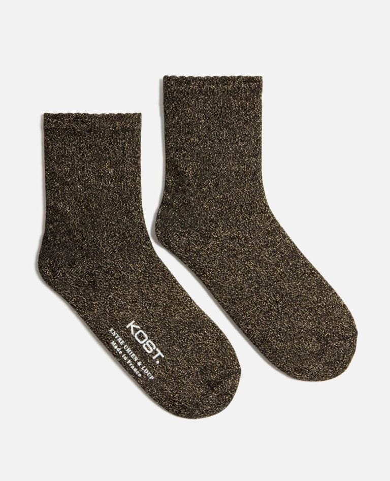 Chaussettes coton femme Golden Hour noir et or