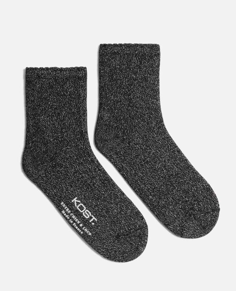 Chaussettes coton femme Golden Hour noir et argent