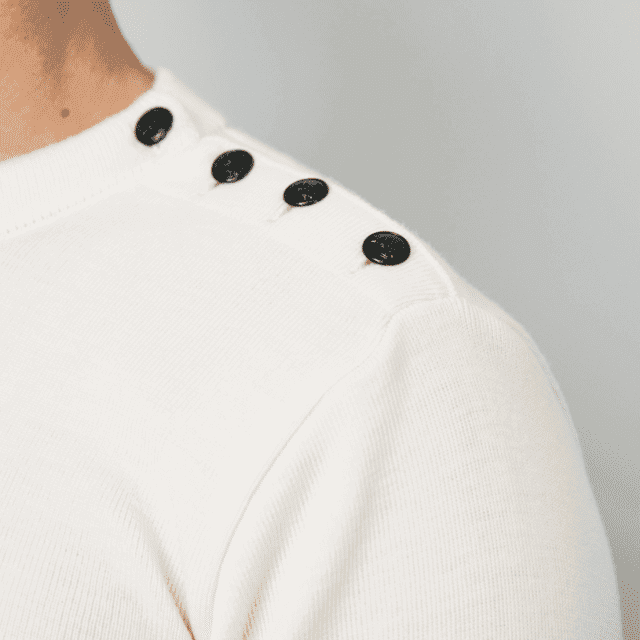 Pull marin pour homme en 100% pure laine mérinos uni écru