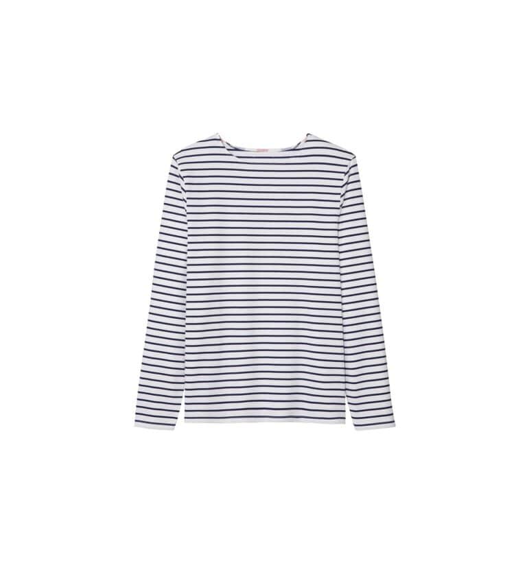 T shirt marinière Blanc Achel par Lemahieu