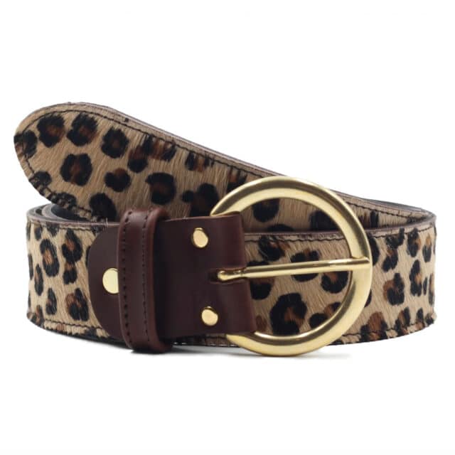Ceinture en cuir motif léopard