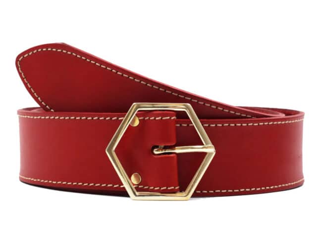 Ceinture en cuir rouge