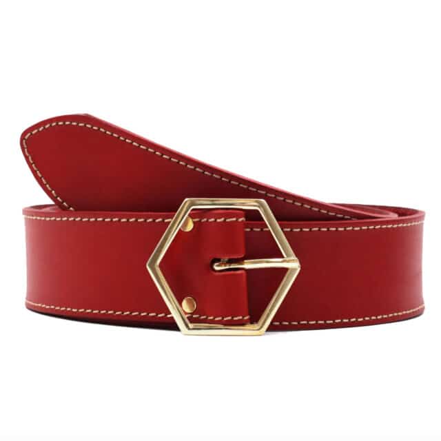 Ceinture en cuir rouge