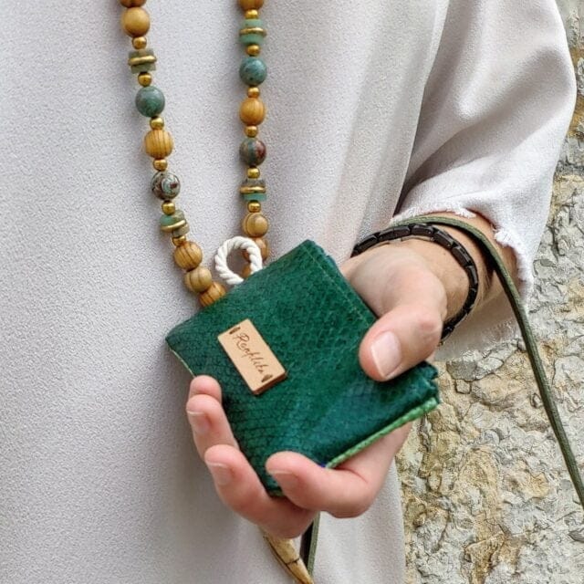 Ronflita pochette en cuir de poisson