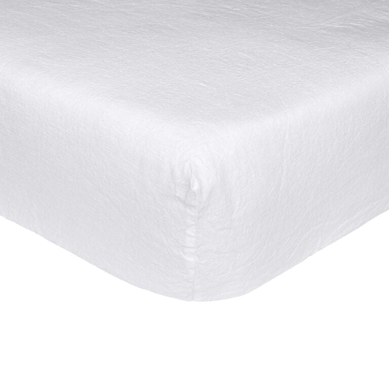 À demain - Drap housse uni en lin Fleur de sel