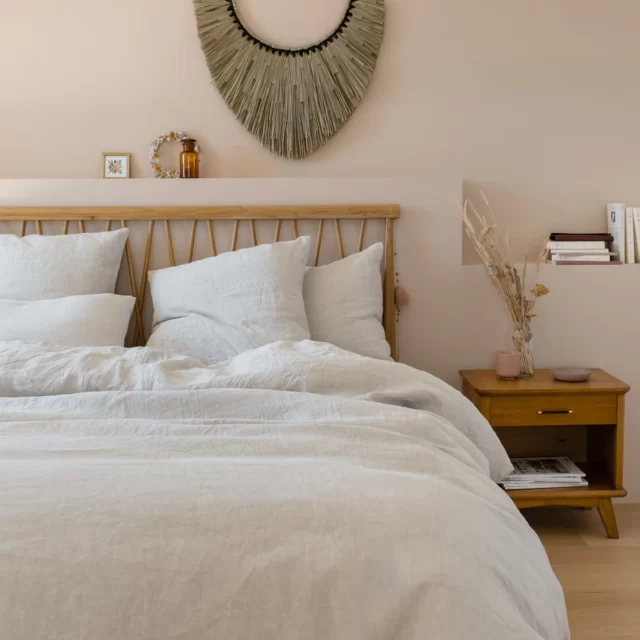 À demain - Housse de couette unie en lin naturel
